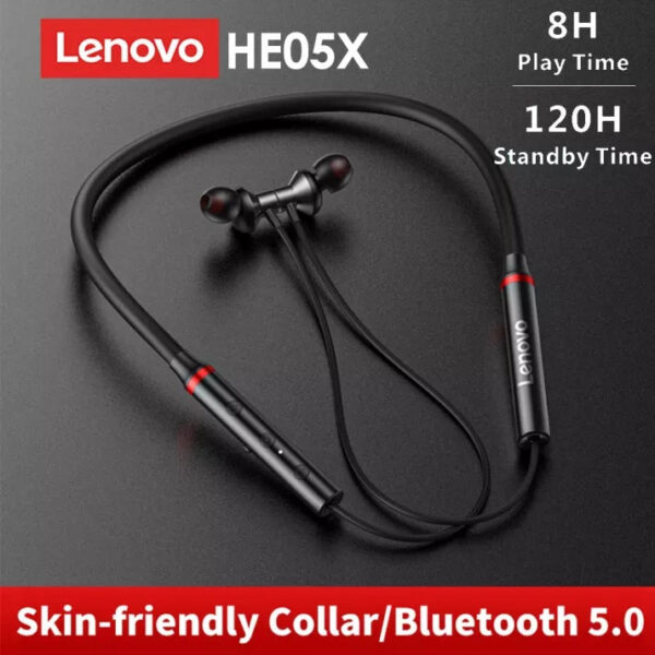 Lenovo HE05X Neckband Bluetooth Headset-Black
