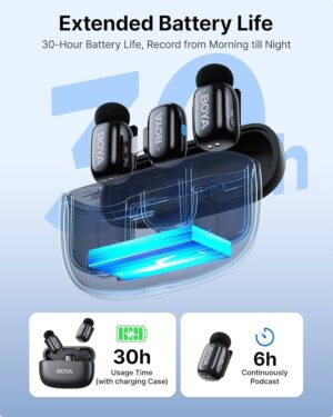 BOYA Mini 15 For i Phone IOS Dual Wireless Microphone With Charging Case