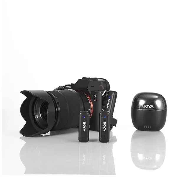 BOYA BY-WM3T2-M2 Dual Channel Mini 2.4GHz Wireless Microphone With Charging Case